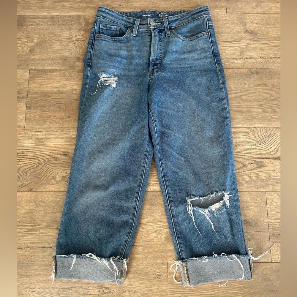 Old Navy OG High Rise Loose Distressed Jeans